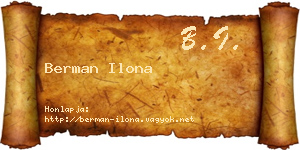 Berman Ilona névjegykártya
